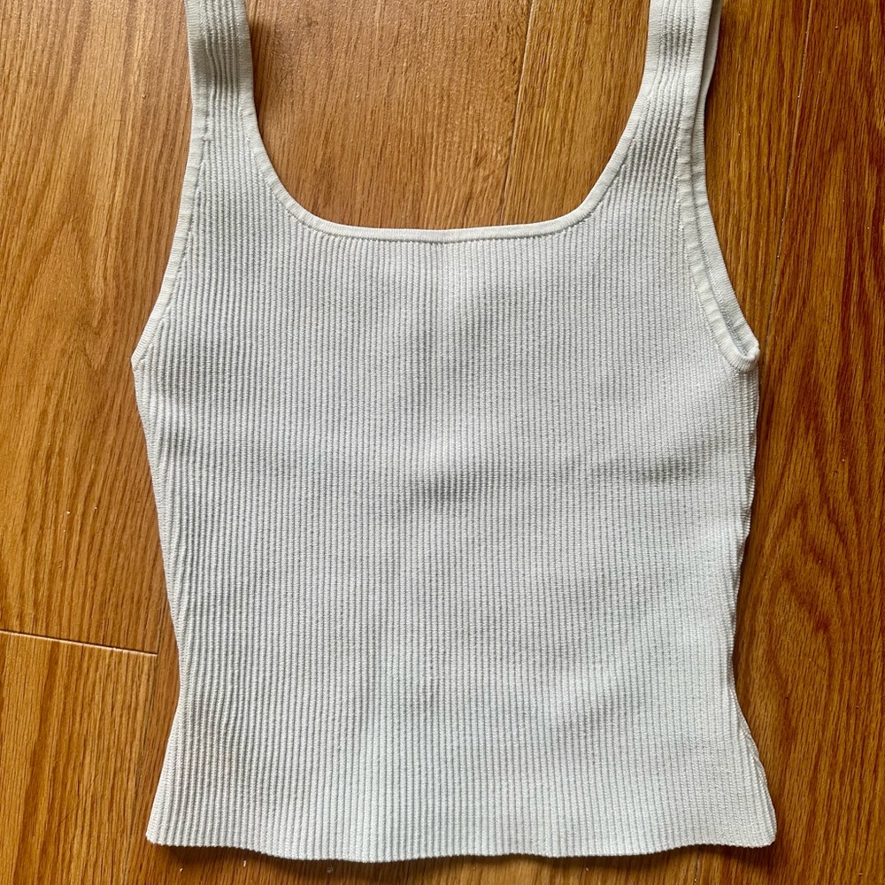 Aritzia Babaton - Baby Blue Sculpt Knit Squareneck Tank